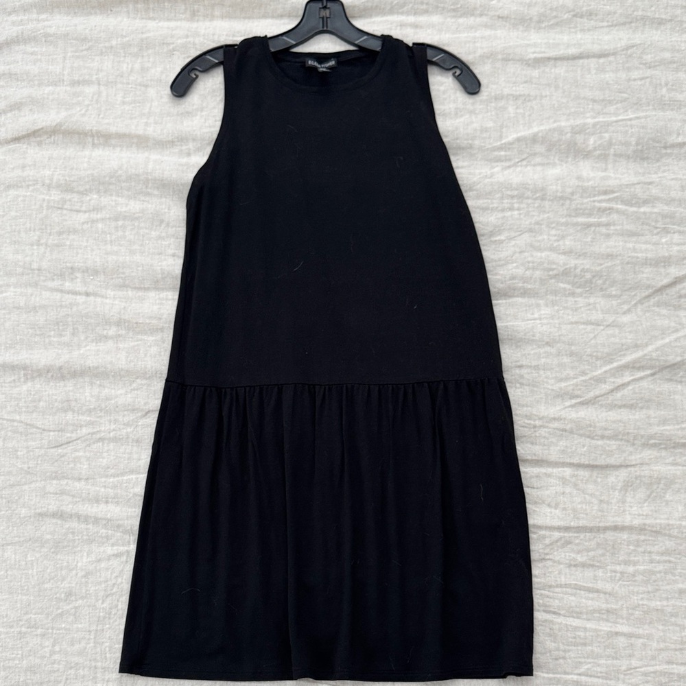 Eileen Fisher Black Dropwaist Dress, xs
